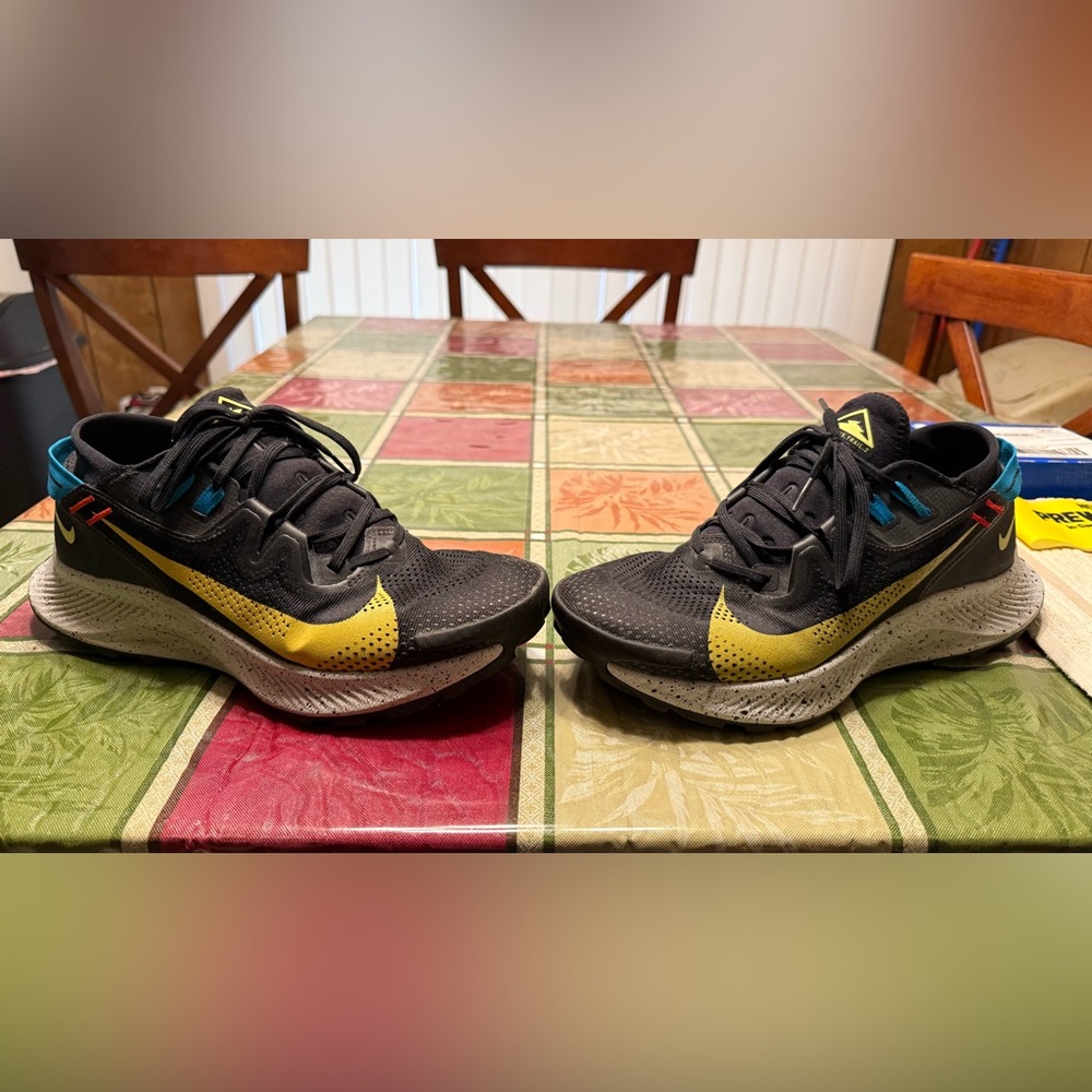Mens Nike Pegasus Trail 2 Running Shoes Size 9 Black Dark Sulfur No Box